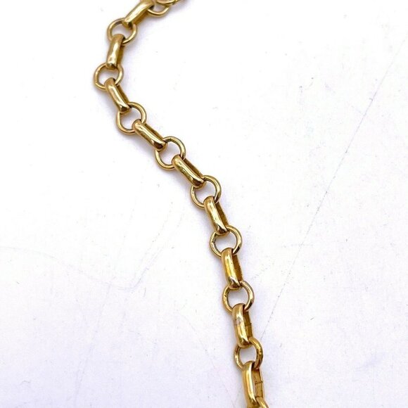 Coro Vintage Women's Orange Square Necklace Gold Tone Chain - Picture 6 of 11